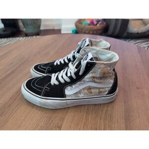 Vans Old Skool Sk8 Hi Hearts Skate Shoes Womens 7 Black Yellow Performance